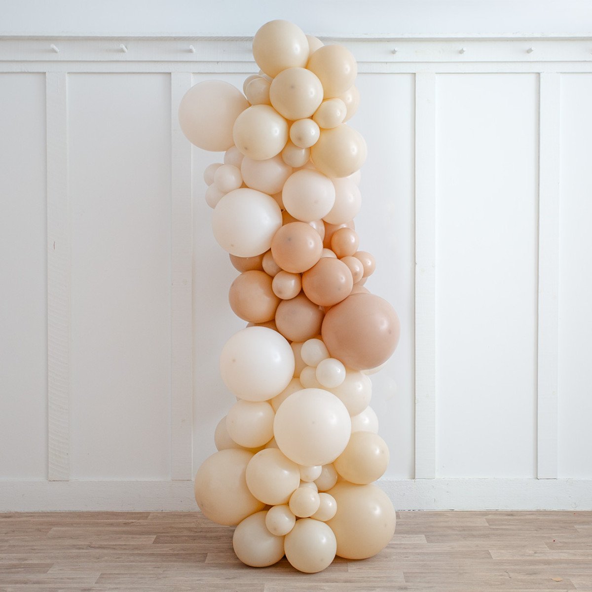 Neutral Beige Ready-Made Inflated Balloon Pillar