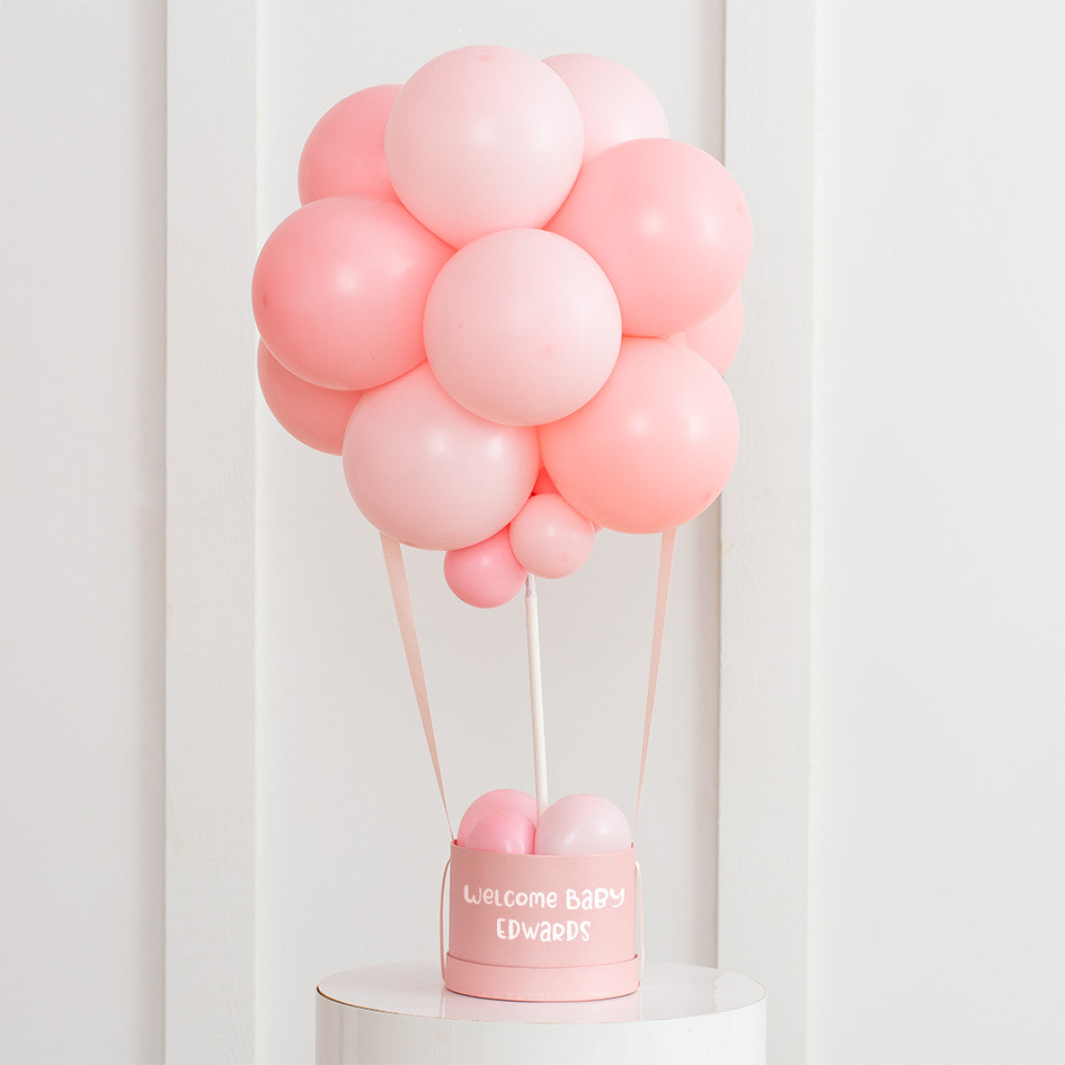 Personalized Baby Pink Latex Hot Air Balloon