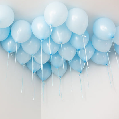 25 Baby Blue Ceiling Balloons