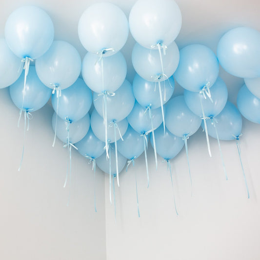 25 Baby Blue Ceiling Balloons