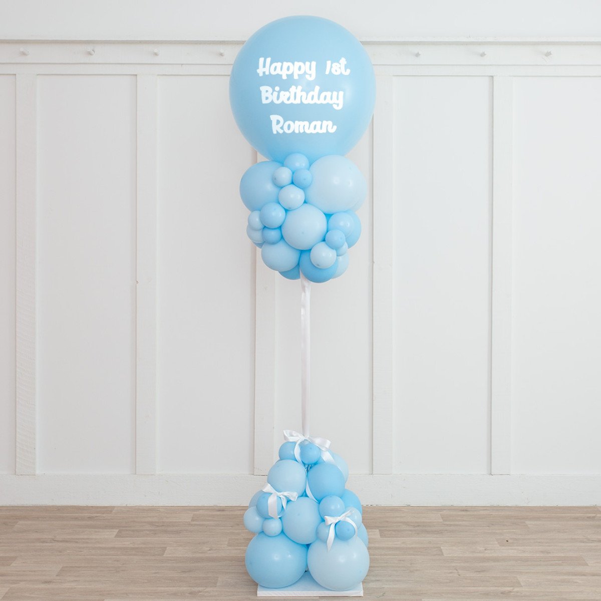 Baby Blue Balloon Party Pillar