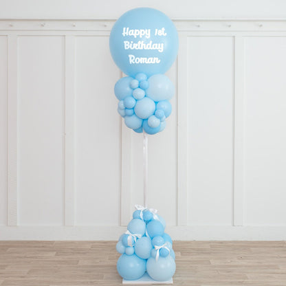 Baby Blue Balloon Party Pillar
