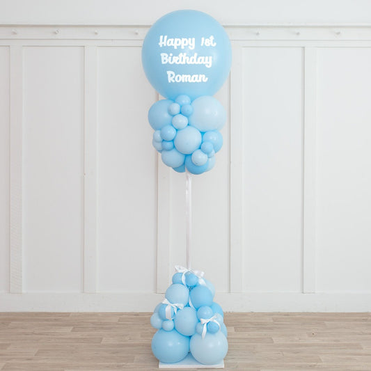Baby Blue Balloon Party Pillar
