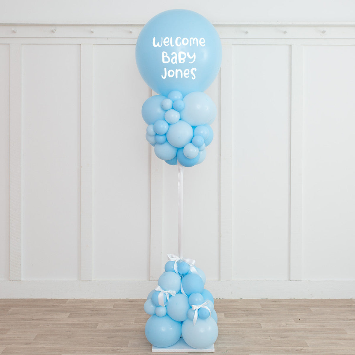 Baby Blue Balloon Party Pillar