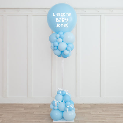 Baby Blue Balloon Party Pillar