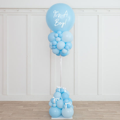 Baby Blue Balloon Party Pillar