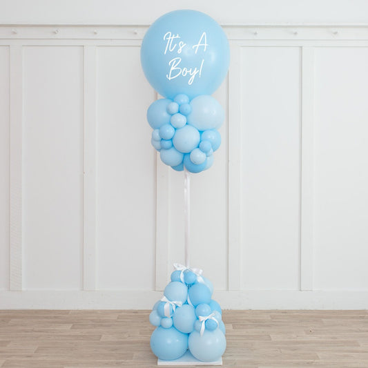 Baby Blue Balloon Party Pillar