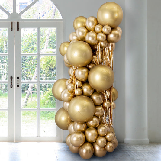 Chrome Gold Epic Ready-Made Inflated Balloon Pillar – 6ft