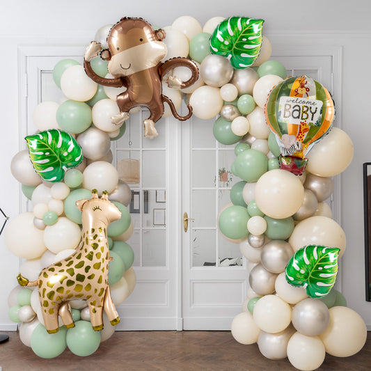 Eucalyptus Baby Party Foils Ready-Made Balloon Arch – 2m x 2m