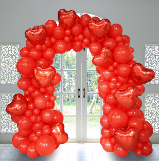 Love Heart Party Foils Ready-Made Balloon Arch