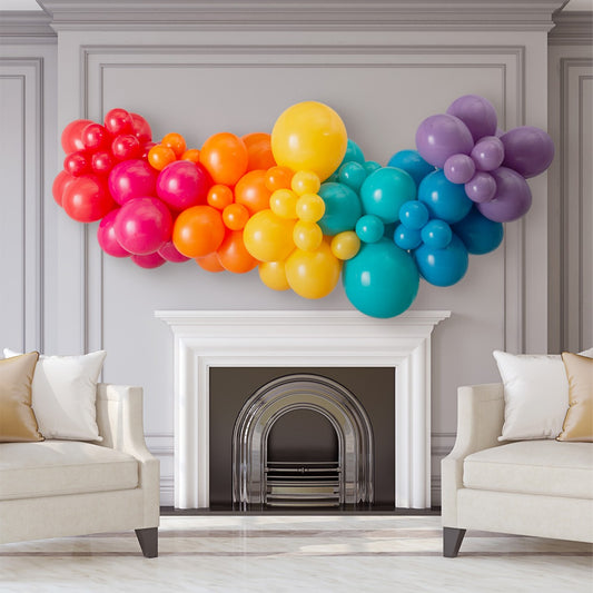Rainbow Inflated Balloon Garland – 2m