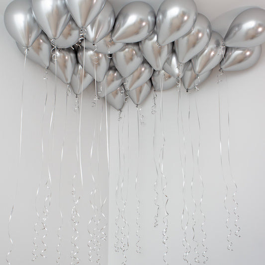 Silver Chrome Helium Ceiling Balloons