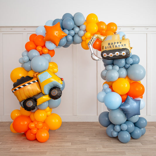 Trucks & Diggers Party Ready-Made Balloon Arch – 2m x 2m