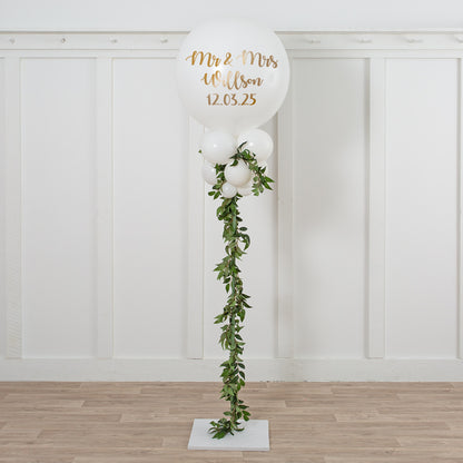 Leaf Garland White Balloon Party Pillar