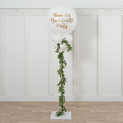 Leaf Garland White Balloon Party Pillar