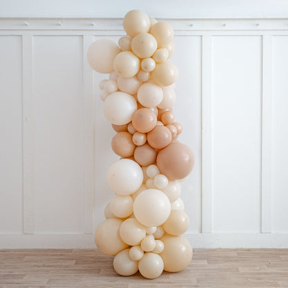 Neutral Beige Ready-Made Inflated Balloon Pillar