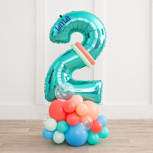 Personalized Moana Themed Inflated Number Balloon Stack