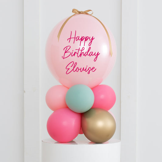 Personalised Pastel Butterfly Fairy Air-Filled Bubble Balloon Stack