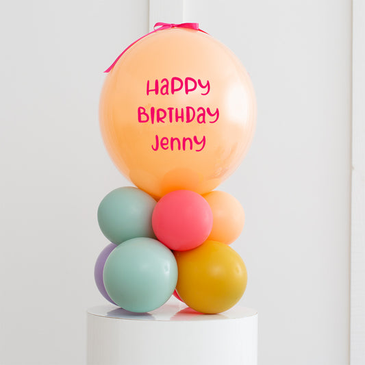 Personalised Summer Daisies Air-Filled Bubble Balloon Stack