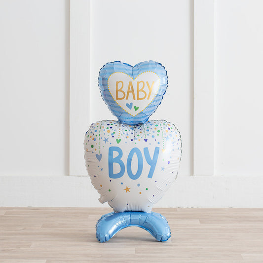 Baby Boy 28" Standup Inflated Balloon - Air-Filled