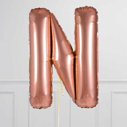 Inflated Rose Gold Letter Balloons 40 inches (minimum 4)