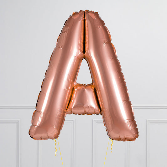 Inflated Rose Gold Letter Balloons 40 inches (minimum 4)