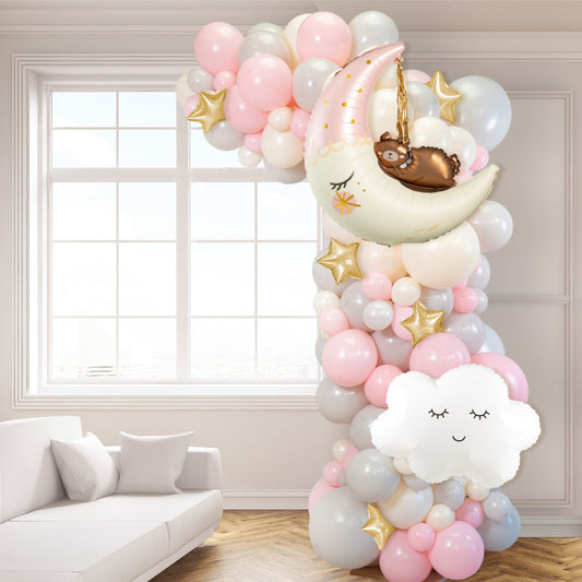 Bubblegum Pink Baby Balloon Arch – Asymmetric & Ready to Go