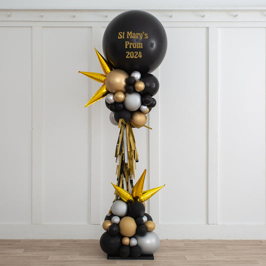 Prom Glitz Glam Party Pillar – Personalized Freestanding Balloon Display
